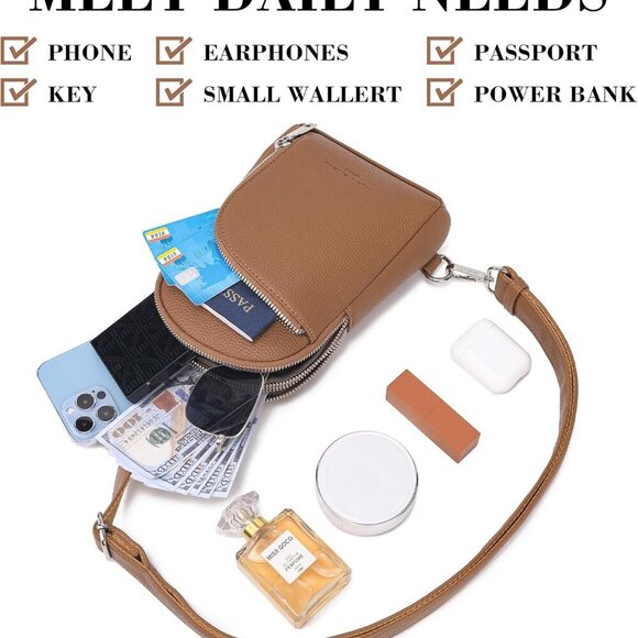 RFID Blocking Sling Bag Leather Crossbody Bags for Women Fanny Pack Cross Body f - Picture 9 of 9